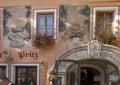 Detail on the outside of the Zum Schwarzen Baren Hotel-Restaurant, Emmersdorf an der Donau Royalty Free Stock Photo