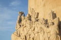 Detail of Padrao dos Descobrimentos monument in Lisbon at morning