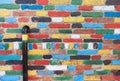 Detail of a painted wall in Burano island, Venice Royalty Free Stock Photo