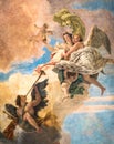 Detail of a painting on the ceiling of a neoclassical villa.