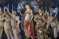 Detail from painting Spring by Sandro Botticelli in Uffizi gallery in Florence  Italy Royalty Free Stock Photo