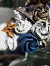 Detail of paper origami flower bouquet
