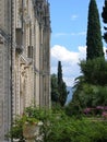 Garden of the villa of the island on Lake Garda in Italy.