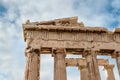 Detail of Parthenon with statues Acropolis in Athens Greece Royalty Free Stock Photo