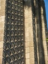 Detail of the patterned concrete textile block of the landmark Arizona Biltmore Hotel in Phoenix, Arizona, inspired by Frank Lloyd