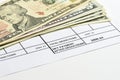 Detail of a payslip Royalty Free Stock Photo