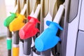 Detail of a petrol pump in a petrol station Royalty Free Stock Photo