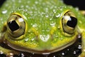 detail photo of an amphibians wet, glossy skin