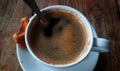 Detail photo of a cup black coffee. Royalty Free Stock Photo