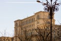 Detail photo of the famous Palace of the Parliament Palatul Parlamentului in Bucharest, capital of Romania Royalty Free Stock Photo