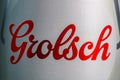 Detail photo of Grolsch Premium Pilsner - Grolsch Premium Lager beer can. Studio photo shoot in Bucharest, Romania, 2020