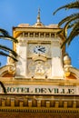 Detail photo of the old Hotel de Ville in Ajaccio, France, 2019
