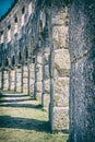 Detail photo of Pula Arena, Croatia, analog filter