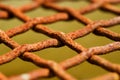 Detail photo of rust wire in the net Royalty Free Stock Photo