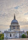 Detail photo of St Paul's Cathedral in London, evening clouds - space for text - above Royalty Free Stock Photo