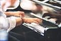 Detail of pianist's hands Royalty Free Stock Photo
