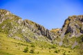 Detail of Piatra Secuiului Szekelyko Mountain in the picturesque area of Rimetea village, Romania.
