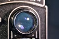 Front with lens of an old Twin Reflex camera - 60`s style