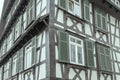 Detail of picturesque old wattle house corner at historical little town, Oberkirch, Germany
