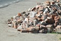 Pile of used bricks