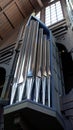 Detail of a pipe organ of a church in a small town Royalty Free Stock Photo