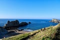 Detail of playa arnia at Arnia beach Pielagos, Cantabria, spain europe