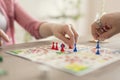 Detail of playing the ludo board game Royalty Free Stock Photo