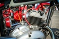The detail of the polished old motorbike Royalty Free Stock Photo