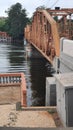 Detail of the Ponte Campos Sales or the bridge of the arches. Metallic structure inaugurated on March 5, 1915. Royalty Free Stock Photo