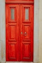 Detail of portuguese architecture in Lisbon: Old tradition colorful house door in Lissabon, Lisboa Portugal Royalty Free Stock Photo