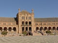 Detail of pPlaza de Espana on a sunny day in Sevilla, Spain.