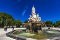 Detail of Pradier fountain at Esplanade Charles-de-Gaulle in Nimes, France