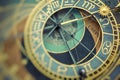 Detail of the Prague Astronomical Clock Orloj in the Old Town Royalty Free Stock Photo