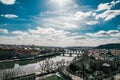 Detail of the Prague in the Old Town. View of Prague. Charles Bridge over