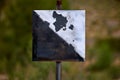 private hunting ground sign with a square shape and a black and