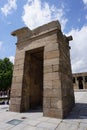 Detail of procession gate at egyptian Debod temple, in Madrid Royalty Free Stock Photo