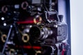 Detail of professional camera equipment, film production studio Royalty Free Stock Photo