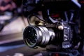 Detail of professional camera equipment, film production studio Royalty Free Stock Photo