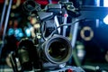 Detail of professional camera equipment, film production studio Royalty Free Stock Photo