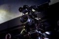 Detail of professional camera equipment, film production studio Royalty Free Stock Photo