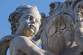 Detail of the Putti Fountain in Pisa, depicting the face of a small angel Royalty Free Stock Photo
