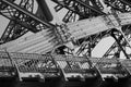 Detail of the railway bridge black and white Royalty Free Stock Photo