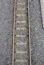 Detail of Railway railroad tracks for trains Royalty Free Stock Photo