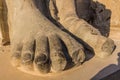 Detail of Ramses II statue feet at the Luxor temple, Egy Royalty Free Stock Photo