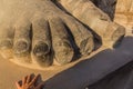 Detail of Ramses II statue feet at the Luxor temple, Egy Royalty Free Stock Photo