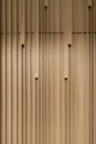 Detail of Random wooden strip wall in vertical direction at pre-function space / interior / natural light