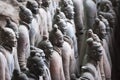 Detail of a rank of soldiers from the Army of Terracotta Warriors near Xian, Shanxi