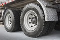 Detail of the rear wheels of a truck