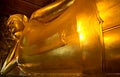 Detail of the Reclining Buddha statue at the Wat Pho temple. Royalty Free Stock Photo