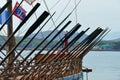 Detail of the reconstruction of the Argonauts boat Royalty Free Stock Photo